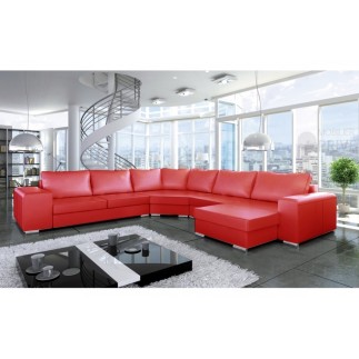 Canapé d'angle convertible ASTORE en simili cuir de qualité, personnalisé