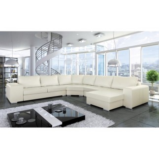 Canapé d'angle convertible ASTORE en simili cuir de qualité, personnalisé