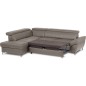 Canapé d'angle convertible en cuir italien luxe 5 places, MEMEZO, coffre, taupe, angle gauche Canapé d'angle convertible en cuir italien luxe 5 places, MEMEZO, coffre, taupe, angle gauche