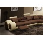 Canapé d'angle en cuir italien 8 places CARLTON, chocolat et beige, angle gauche Canapé d'angle en cuir italien 8 places CARLTON, chocolat et beige, angle gauche