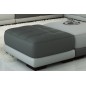 Pouf Standing en tout cuir prestige luxe très épais pleine fleur haut de gamme italien, matelassé. Assise gris foncé n°628 et to