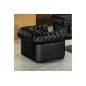 Fauteuil 1 place en cuir italien CHESTERFIELD, noir