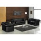 Canapé 2 places en cuir italien CHESTERFIELD, noir