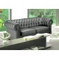 Canapé 3 places en cuir italien CHESTERFIELD, gris foncé