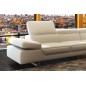 Canapé d'angle en cuir italien 5/6 places Grand GEORGE, blanc, angle droit