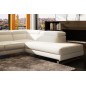Canapé d'angle en cuir italien 5/6 places Grand GEORGE, blanc, angle droit