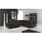Canapé d'angle en cuir italien 5/6 places Grand GEORGE, chocolat, angle droit
