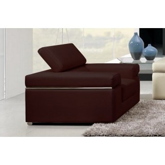 Fauteuil 1 place en cuir italien ALONSO, chocolat
