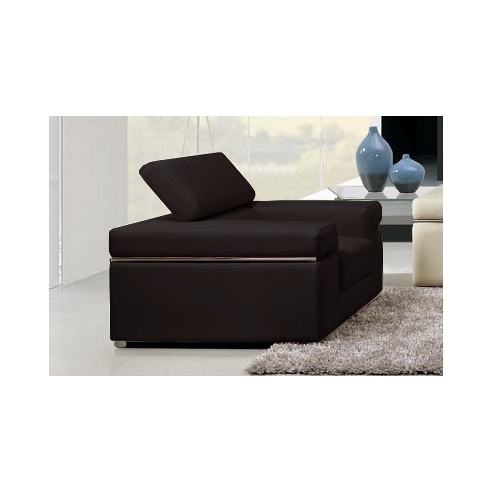 Fauteuil 1 place en cuir italien ALONSO, noir