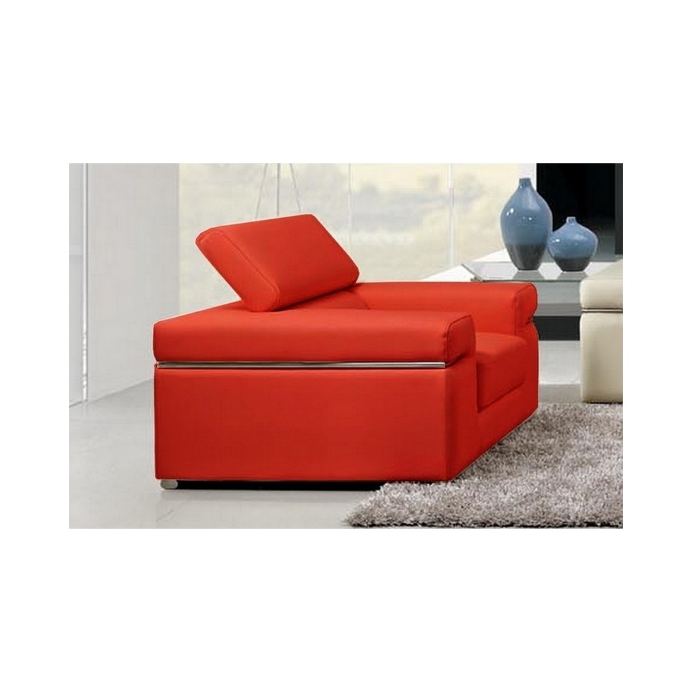 Fauteuil 1 place en cuir italien ALONSO, rouge