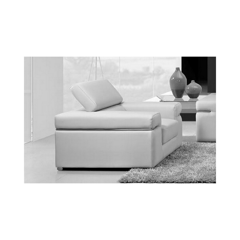 Fauteuil 1 place en cuir italien ALONSO, blanc