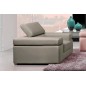 Fauteuil 1 place en cuir italien ALONSO, gris clair