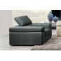 Fauteuil 1 place en cuir italien ALONSO, gris foncé