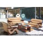 Fauteuil 1 place en cuir supérieur luxe haut de gamme italien TENTATION, beige