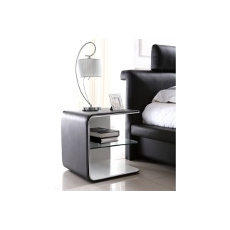 Lit design en cuir italien de luxe BELIO, noir