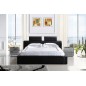Lit design en cuir italien de luxe BELIO, noir, 140x190