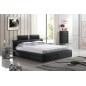 Lit design en cuir italien de luxe BELIO, noir, 160x200