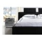 Lit design en cuir italien de luxe BELIO, noir, 180x200
