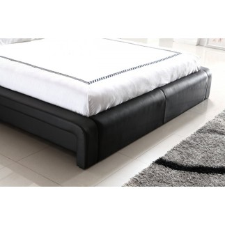 Lit design en cuir italien de luxe BELIO, noir