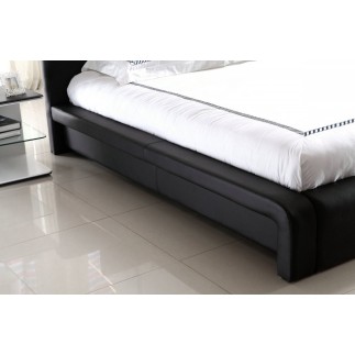 Lit design en cuir italien de luxe BELIO, noir