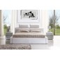 Lit design en cuir italien de luxe BELIO, blanc, 140x190