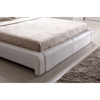 Lit design en cuir italien de luxe BELIO, blanc