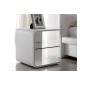 Lit design en cuir italien de luxe BELIO, blanc, 140x190