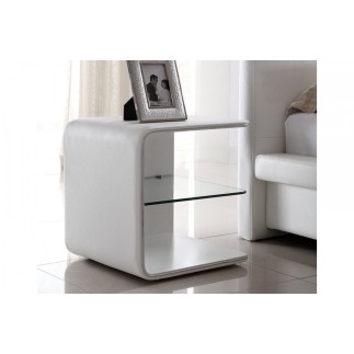 Lit design en cuir italien de luxe BELIO, blanc