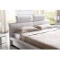 Lit design en cuir italien de luxe BELIO, blanc, 180x200