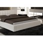 Lit design en cuir italien de luxe SMILEY, blanc, 140x190