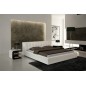 Lit contemporain design en cuir italien de luxe SMILEY, blanc, 160X200