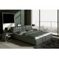 Lit design en cuir italien de luxe SMILEY, gris foncé, 140x190