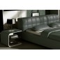 Lit design en cuir italien de luxe SMILEY, gris foncé, 160x200