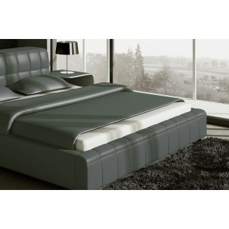 Lit design en cuir italien de luxe SMILEY, gris foncé, 180x200