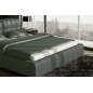 Lit design en cuir italien de luxe SMILEY, gris foncé, 180x200