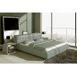Lit design en cuir italien de luxe SMILEY, gris clair, 180x200