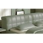 Lit design en cuir italien de luxe SMILEY, gris clair, 140x190