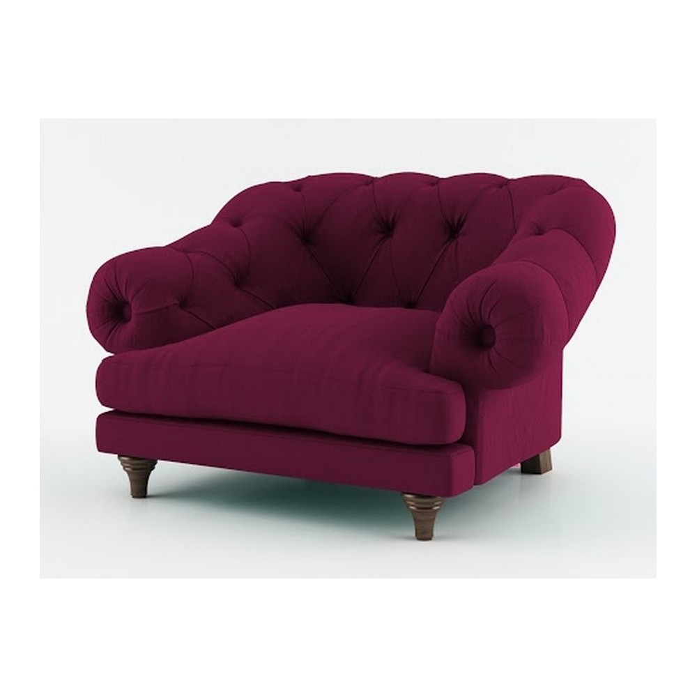Fauteuil 1 place en tissu de qualité CHAMBORD, fuschia