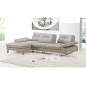 Canapé d'angle en cuir italien 5 places LOUNGE, beige, angle gauche