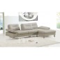 Canapé d'angle en cuir italien 5 places LOUNGE, beige, angle droit