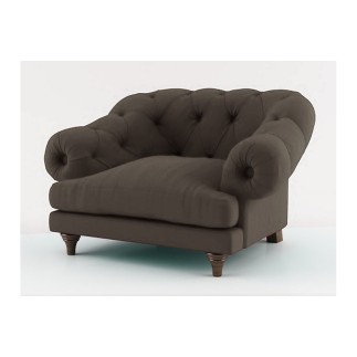 Fauteuil 1 place en tissu de qualité CHAMBORD, gris taupe