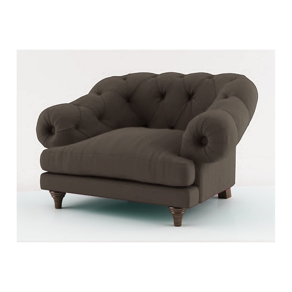Fauteuil 1 place en tissu de qualité CHAMBORD, gris taupe