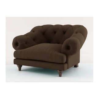 Fauteuil 1 place en tissu de qualité CHAMBORD, marron foncé