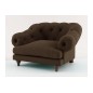 Fauteuil 1 place en tissu de qualité CHAMBORD, marron foncé
