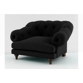 Fauteuil 1 place en tissu de qualité CHAMBORD, noir