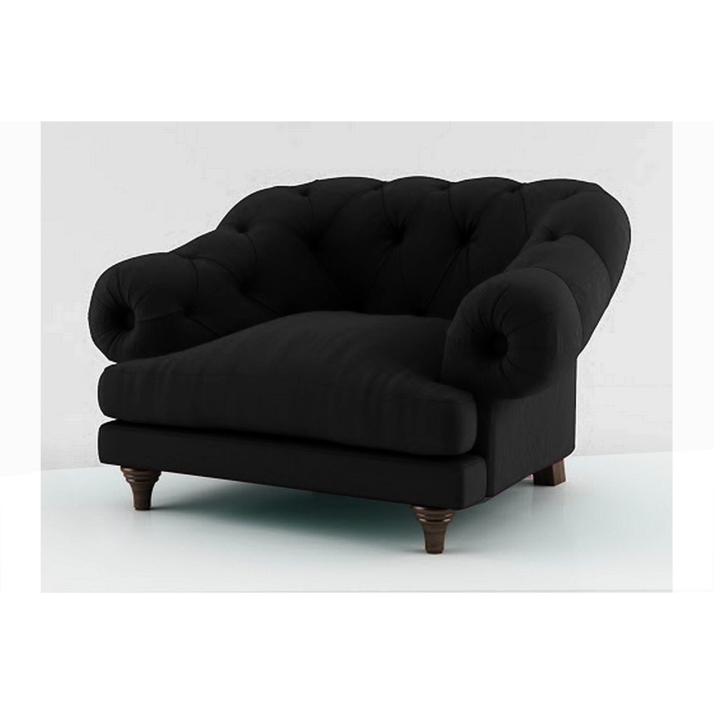 Fauteuil 1 place en tissu de qualité CHAMBORD, noir