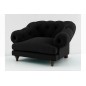 Fauteuil 1 place en tissu de qualité CHAMBORD, noir