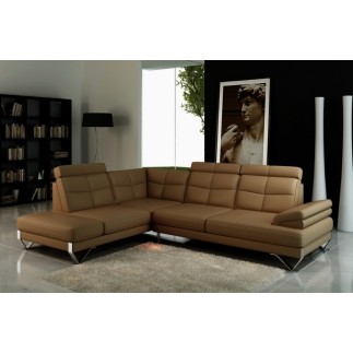 Canapé d'angle ARTISTE en cuir haut de gamme italien vachette, Tout cuir Prestige luxe (tour de caisse en cuir) Marron 459 Idem