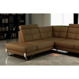 Canapé d'angle ARTISTE en cuir haut de gamme italien vachette, Tout cuir Prestige luxe (tour de caisse en cuir) Marron 459 Idem