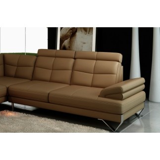 Canapé d'angle ARTISTE en cuir haut de gamme italien vachette, Tout cuir Prestige luxe (tour de caisse en cuir) Marron 459 Idem